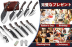 DRGSKL Serbian Chef Knife Set, Hand Forged Butcher Knife Set with Knife Bag, High Carbon Steel Kitchen Knives Set Meat Cleaver Boning Knife Viking Knives for Brisket Trimming, Gifts for Dad