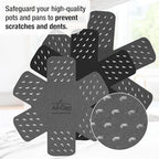 All-Clad Premium Cookware Protectors: Pot and Pan Protectors for Kitchen Organization - Perfect for Cast Iron, Steel, or Glass, 6-Piece, Black/Gray