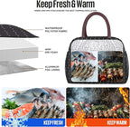 douyadady Lunch Bag Women/Men Lunch Box Women/Men (black polka dot)