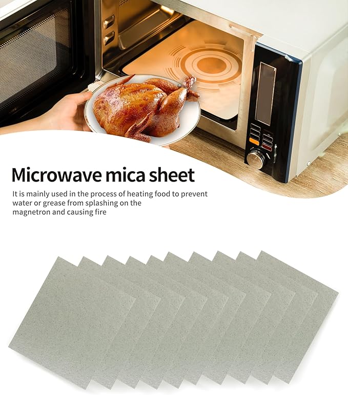 10 PCS Waveguide Cover, Universal Mica Sheet for All Microwave Oven, Cut to Size, 150X120mm, 10 Pack