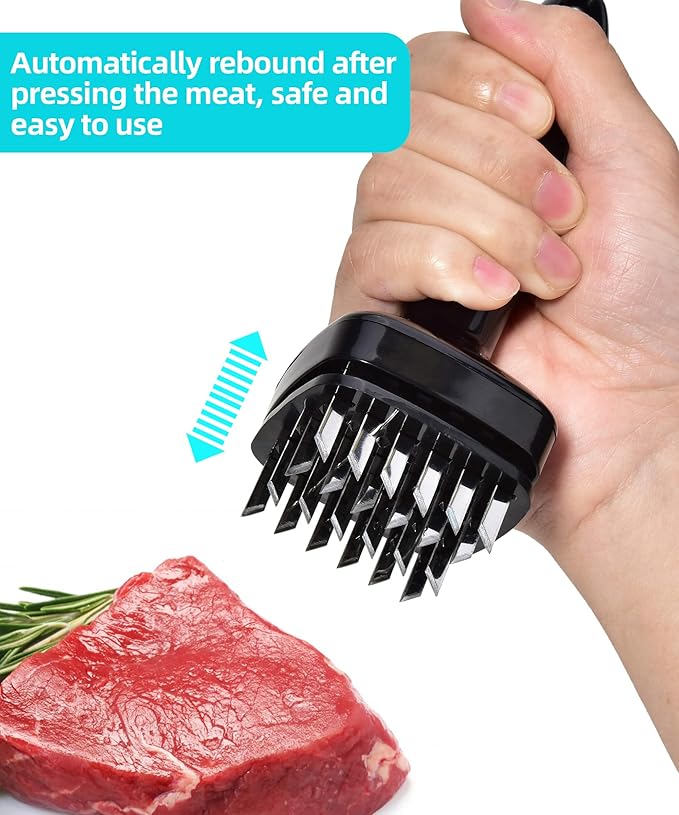 Aliglow Meat Tenderizer Needle Meat Hammer Mallet Tool Pounder For Tenderizing and Pounding Steak, Beef Pork Chicken BBQ And Poultry