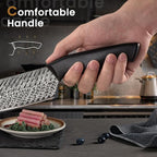 Knife Set, Amorston 15 Pieces Kitchen Knife Set with Built in Knife Sharpener, High Carbon German Stainless Steel Knife Block Set, Black Dishwasher Safe Knives Set, Valentine's Gift