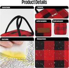 douyadady Lunch Bag Women/Men Lunch Box Women/Men (Red+Black Blocks)