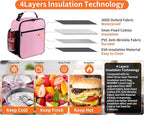 ZM-YOUTOO Lunch Box for Men - Reusable Lunch Bag Men Adult Women- Insulated Small LunchBox (Pink)