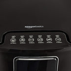 Amazon Basics 3.2 Quart 6-In-1 Digital Air Fryer with Non-Stick Basket, Timer, Auto Shut-Off, Touch Screen, 1400W, 180-400°F Temperature Range, Black/Silver