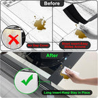 Silicone Stove Counter Gap Cover / Filler by Kindga 25" Long, Sealing Spills Between Kitchen Appliances Washing Machine and Stovetop, Set of 2 (Black)