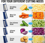 Zulay Kitchen Rotary Cheese Grater 5 Blade Cheese Shredder - Manual Hand Crank Cheese Grater With Reinforced Suction & 5 Interchangeable Drums - Easy to Use, Vegetable Chopper Round Mandoline Slicer