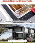 VEVOR Outdoor Propane Deep Fryer, Double Burners Commercial Fryer, 16 Qt Stainless Steel Cooker with Removable Baskets & Lids & Tanks, Oil Fryer Cart with Thermometer & Regulator, For Outdoor Cooking