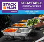 Aluminum Pans 9x13 Disposable Aluminum Foil Pans [100-Bulk-Pack] Large Baking Pan Trays - Heavy Duty Half Size Chafing Dishes. Food Containers for Roasting, Cooking, Heating or Steam Table…