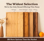 SMIRLY Wood Cutting Board, Bamboo Cutting Board Set, Chopping Board and Wooden Cutting Boards for Kitchen, Small Wood Cutting Board and butcher block (Acacia Wood, 3 Pack)