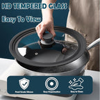 Universal Lid for Pots, Pans and Skillets, 6&7&8 inch, Diameter Cookware, Silicone Replacement Pan Lid Pot Lids for Frying Pans, Cast Iron,Tempered Glass Lid