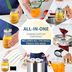 Gemfino Canning Supplies Starter Kit with Canning Rack,Canning Kit for Beginners