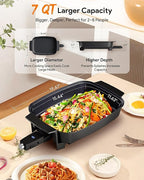 Nuwave Medley XL Digital Electric Skillet, Family Size Griddle w/Glass Lid, 2025 New & Improved Precision Heating, 100°-425°F, PFAS Free G11 Nonstick Ceramic Coating, Portable Hot Plate, 7qt Capacity