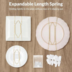 16-Pack Invisible Wall Plate Hangers, 6/8/10/12 Inch Brass Plate Holders with 20-Pack Wall Hooks