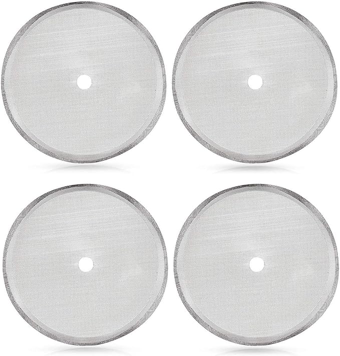 Secura French Press Replacement Screens, Stainless Steel Reusable Mesh Filter for 17 Ounce/12 Ounce, 0.5 Liter/0.35 Liter Coffee Press, 4 Pack