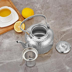 SANQIAHOME Antique 1.4L (45 Oz) Stainless Steel Teapot with Infuser Silver