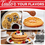 SugarWhisk 4 Inch Double Mini Waffle Maker Machine, Chaffle Maker, Waflera Electrica, Small Waffle Iron for Waffles, Keto Chaffles, Hash Browns, Cookies, Non-stick Plates