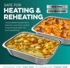 Aluminum Pans With Lids 9x13 [10 Sets] Aluminum Foil Pans Trays With Lids - Half Size Tin Foil Disposable Pans For Baking, Roasting, Cake Serving Dishes, Catering Supplies, Steam Table Chafing
