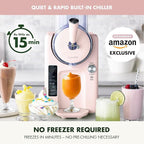 GreenPan Frost Ice Cream Maker & Slushie Machine, Soft Serve, Sorbet, Margaritas, Milkshakes, Frozen Yogurt, No Pre-Freezing, Ready in 15 Mins, 6 Modes, 7 Textures, Self-Cleaning, Family Size, Pink