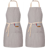 BeLuyi 2 Pack Adjustable Bib Apron with 2 Pockets Chef Cooking Kitchen Restaurant Aprons for Women Men