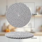 Husfunov 7 Inch Trivets for Hot Dishes, Pots and Pans, 5 Heat Resistant Pot Holders for Kitchen, Home Essentials, Hot Pads for Countertop and Table, Farmhouse Decor Vase Mats, Gray