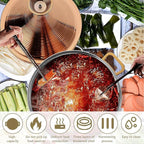 Moroccan Tagine Cooking Pot: 304 Stainless Steel Tagine Pot with 2 Handles,Large Slow Cooker Casserole with Cone-Shaped Lid, Non Stick Moroccan Pots for Cooking,29cm (Gold)