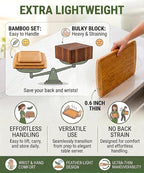 Greener Chef Luxury XL Bamboo Cutting Board Set of 3 with Vertical Grain Strength Technology - Extra Large Wood Cutting Boards for Kitchen and Lightweight Chopping Board Set - Replacements for Life