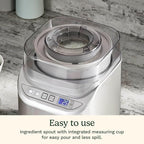 Cuisinart Ice Cream Maker Machine, 2-Quart Stainless Steel Frozen Yogurt, Gelato, Sorbet, Ready in 20 Minutes, LCD Screen and Timer, ICE-70P1