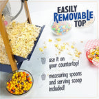 Nostalgia Popcorn Maker Machine - Professional Cart With 8 Oz Kettle Makes Up to 32 Cups - Vintage Popcorn Machine Movie Theater Style - Navy & Gold