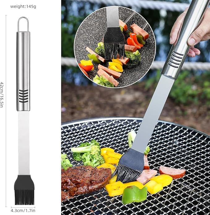 BBQ Grilling Tools Set,16" Stainless Steel Grilling Accessories Kit for Men Gift,BBQ Grill Utensils Gift Kit with Portable Carry Bag BBQ Tools Grill Tools Set for Backyard Outdoor Grill Cooking