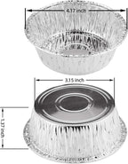 100 Pack 4" Round Tart Pie Foil Pans - Disposable Aluminum Foil Tart & Pie Tins for Baking, Cooking, Storage or Reheating
