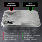 NYHI 9x13 Disposable Aluminum Foil Pans With Lids Large Half Size Deep Steam Pan and Oven Buffet Trays Food Containers for Catering Baking Roasting (25)