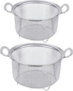 Tiawudi 2 Pack Strainers for Kitchen, 18/8 Stainless Steel Colander with Handles, Fine Mesh Strainer for Pasta, Rice and Fruit, Sieve with Resting Feet to Strain, Rinse, Steam or Cook Vegetables