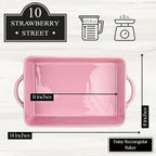 10 Strawberry Street Daisy Rectangular Baker, Pink