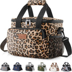 Lifewit Medium Lunch Bag, Insulated Lunch Box, Soft Cooler Cooling Tote for Adult Men Women, Leopard 12-Can (9L)