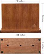 Magnetic Knife Block, Universal Knife Holder Stand with Strong Enhanced Magnets for Safe and Multifunctional Knife Storage, 12.5-In Acacia Wood Knife Holder for Home Kitchen
