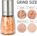 Gulex® Pepper Grinder Pepper Mill, Salt Grinder Refillable,(Single Package) Adjustable Coarseness Black Pepper Grinder, Stainless Steel Sea Salt Shaker with Ceramic Rotor (1 pack) (1 Pack Model 2)
