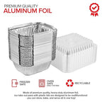 Stock Your Home 1 lb Small Aluminum Pans with Clear Plastic Lids (100 Pack), Disposable Cookware & Takeout Trays for Restaurants & Catering
