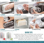 TAILI Sponge Holder for Kitchen Sink with Strong Suction Cup, Rustproof Aluminum Sink Caddy for Sponges, Removable Sponge Holder, Dish Brush for Scraper - White
