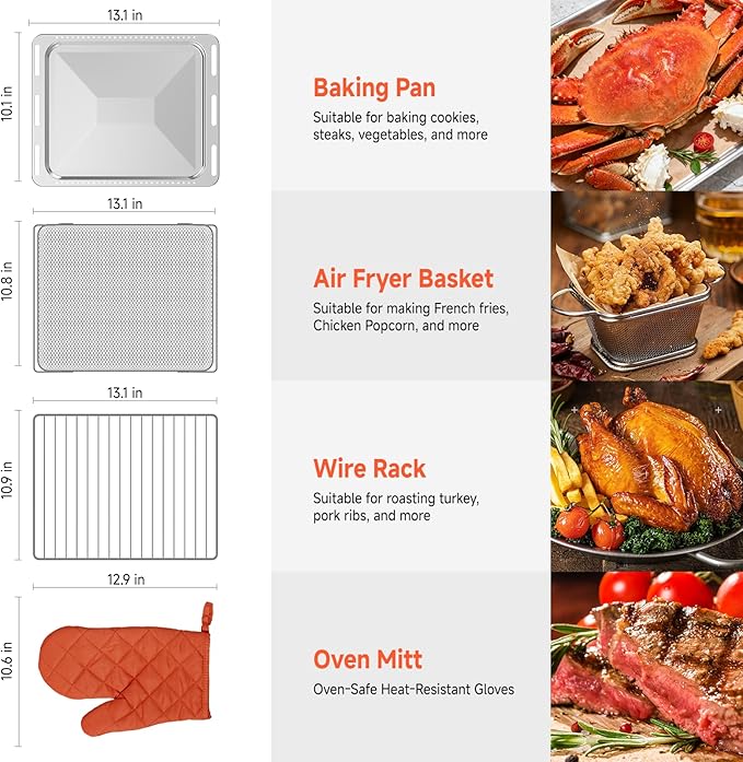 OUNIN 24L Steam and Air Fryer Combo Countertop Oven,11-in-1 Convection Baking and Steam,Bake,Broil,Dehydrate,304 Stainless Steel,Fast Cooking with Precise Electronic Temperature Control,for Gifting