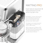 MAttinata CM1632 Cappuccino Machine 20 Bar, Professional Espresso Machines Coffee Maker for Home with Automatic Milk Frothering System, Barista Compact Latte Maker for Coffee Lovers, Stainless Steel