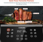 Cosori 12-in-1 Air Fryer 5.8QT, Toast, Bake, Nutrition Facts for 100+ In-App Recipes, AdaptIQ Tech Fast Cook, for Main & Side Dishes, Snacks, Leftovers, Detachable Square Basket, Dishwasher Safe