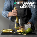 Homestia Cocktail Shaker Set, Bartending Kit: Weighted Boston Shaker Tin, Hawthorne Strainer, Jigger, Bar Spoon and Muddler, Professional Stainless Steel Bar Tool for Beginner (Gold)
