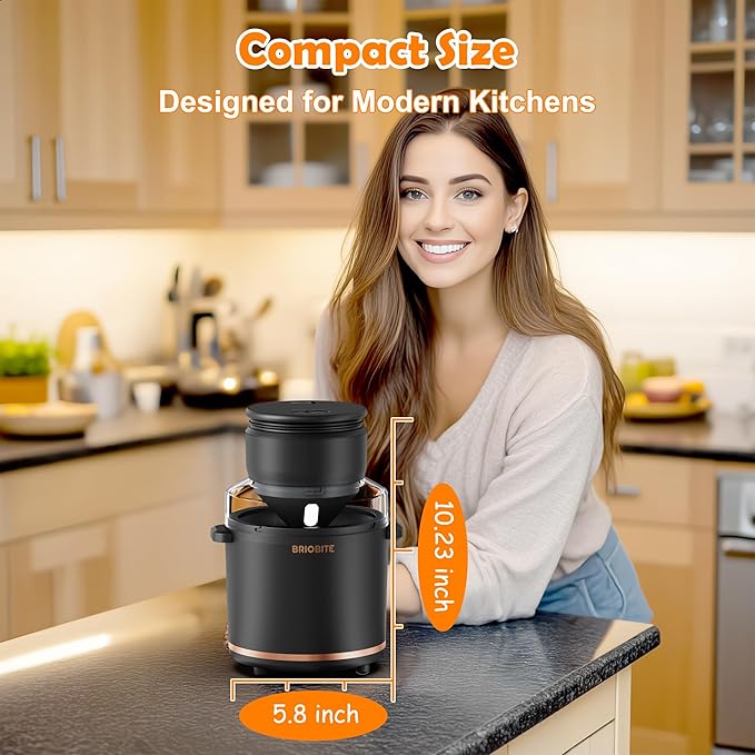 BRIOBITE 1.1 Quart Ice Cream Maker – Electric Ice Cream Machine for Gelato, Milkshakes & Sorbet,Perfect for 2-3 Servings, Easy to Use & Clean,Black