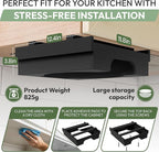 10 inch Paper Plate Dispenser Holder Bamboo Under Cabinet Vertical Rack for Kitchen Countertop Organizer Space Saver Shelf Lid Holder Counter Storage Can Dispenser Pantry Aid Caddy Estante (Black)