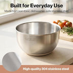 Salad Spinner Stainless Steel 5.3Qt | Lettuce Spinner BPA-Free with Stop Button, Drain Spout & Crank Handle | Fruit Cleaner Spinner | Vegetable Washer Salad Cleaner with Non-Slip Base Dishwasher Safe