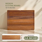 SMIRLY Bamboo Cutting Board Set, Chopping Board and Wooden Cutting Boards for Kitchen, Small Wood Cutting Board and butcher block (Walnut Wood, 1 Pack)