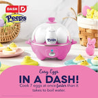 PEEPS & Dash Rapid Egg Cooker - Boiler, Poacher & Steamer - Includes Measuring & Recipe Guide - Dishwasher Safe - BPA Free - Holds 7 Eggs, Pink