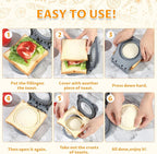 CHICHAUS Uncrustable Sandwich Maker,Sandwiches Pocket Circle Shape 3.7Inch Sandwich Cutter and Sealer,Sandwich Cutter for Kids Breakfast and lunchboxes (grey)