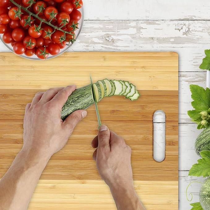 HIC Kitchen Extra-Large Cutting Board, Natural Bamboo, 14 x 10 x 0.75-Inches